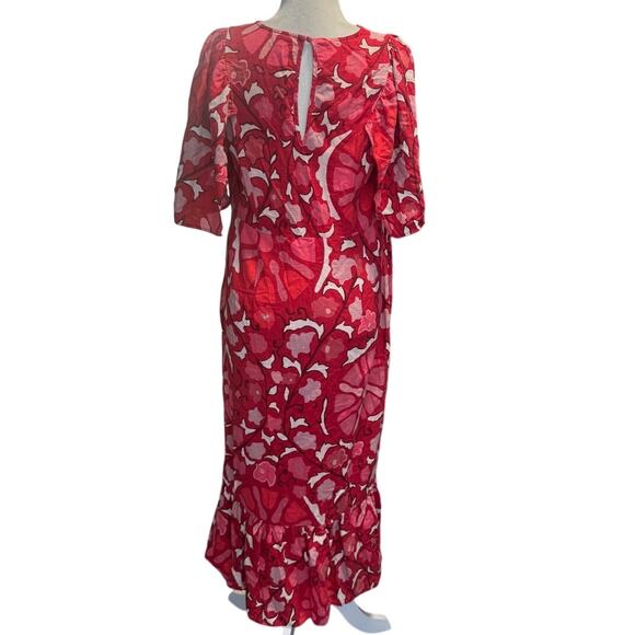 Rhode x Target Red Zinnia Floral Linen-Blend Midi/Maxi Dress – Size 14 - Picture 5 of 9